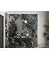 Carrelage imitation marbre noir gris et blanc poli brillant rectifié 60x120cm, apededalus