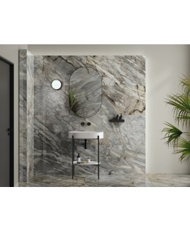Carrelage imitation marbre noir beige et blanc poli brillant rectifié 60x120cm, apevangogh