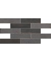 Carrelage imitation vieille brique noir brillant nuancé pour le mur 7x28cm apemurus nocta