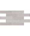 Carrelage imitation vieille brique gris clair brillant nuancé pour le mur 7x28cm apemurus neve