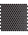 Emaux de verre rond noir mat et brillant d:19mm sur plaque de 28.5x28.5cm sol et mur onipenny black