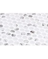 Emaux de verre rond imitation marbre blanc et noir mat d:19mm sur plaque de 28.5x28.5cm sol et mur onipenny fosco mat