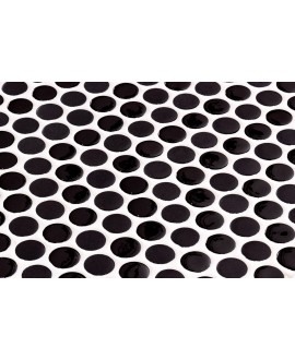 Emaux de verre rond imitation marbre gris et noir mat d:19mm sur plaque de 28.5x28.5cm sol et mur onipenny grafito mat