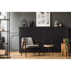 Emaux de verre rond imitation marbre gris et noir mat d:19mm sur plaque de 28.5x28.5cm sol et mur onipenny grafito mat