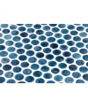 Emaux de verre rond mélange de bleu brillant d:19mm sur plaque de 28.5x28.5cm onipenny arrecife blue