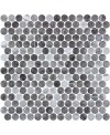 Emaux de verre rond mélange de gris clair brillant d:19mm sur plaque de 28.5x28.5cm onipenny storm