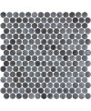 Emaux de verre rond mélange de gris cfoncé brillant d:19mm sur plaque de 28.5x28.5cm onipenny nordic stone