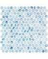 Emaux de verre rond mélange de bleu clair brillant d:19mm sur plaque de 28.5x28.5cm onipenny maureen