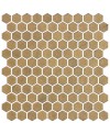 Emaux de verre hexagonnal or doré mat sur plaque de 30.1x29cm onistoneglass gold
