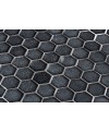 Emaux de verre hexagonal noir mat sur plaque de 30.1x29cm onxstoneglass black