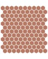Emaux de verre hexagonal orange mat sur plaque de 30.1x29cmsol et mur onxstoneglass tangerine