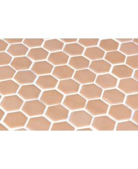 Emaux de verre hexagonal jaune mat sur plaque de 30.1x29cm sol et mur onxstoneglass ochre