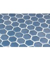 Emaux de verre hexagonal bleu mat sur plaque de 30.1x29cm sol et mur onxstoneglass royal bleu