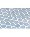 Emaux de verre hexagonal bleu clair mat sur plaque de 30.1x29cm sol et mur onxstoneglass light blue