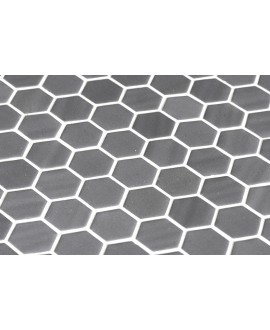 Emaux de verre hexagonal gris mat sur plaque de 30.1x29cm sol et mur onxnatureglass grey