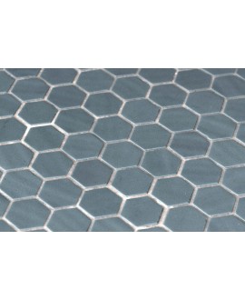 Emaux de verre hexagonnal turquoise mat sur plaque de 30.1x29cm sol et mur oninatureglass turquese