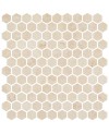 Emaux de verre hexagonal imitation marbre beige mat sur plaque de 30.1x29cm sol et mur onxmarfil