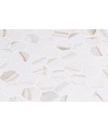 Emaux de verre hexagonal imitation marbre blanc mat veiné de doré sur plaque de 30.1x29cm sol et mur onxcalacatta gold