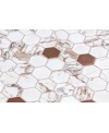Emaux de verre hexagonal melange de marbré, cuivre sur plaque de 30.1x29cm mur onxhabana copper