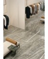 Carrelage imitation marbre gris poli brillant, faible épaisseur 6mm, 75x75cm et 75x150cm sol et mur ariosdiano grigio