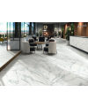 Carrelage terrasse imitation marbre blanc veiné de noir antidérapant, XXL 100x100cm rectifié, Porce1956 Loira, R11 A+B+C