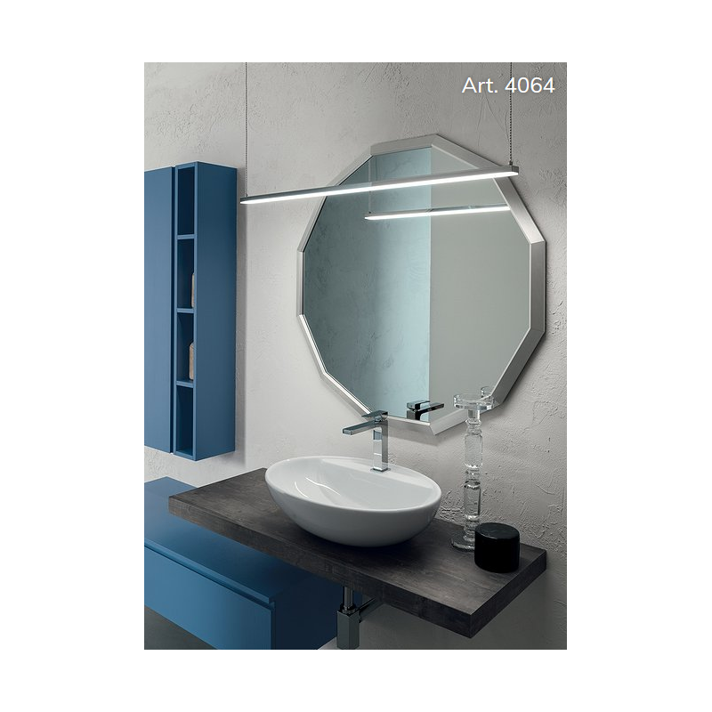 Miroir salle de bain suspendu, dodécagone 100x100x4cm compomega 1 4064