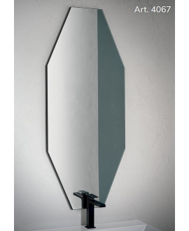 Miroir salle de bain suspendu, contemporain, octogone 50x120x2.6cm compotto 4067