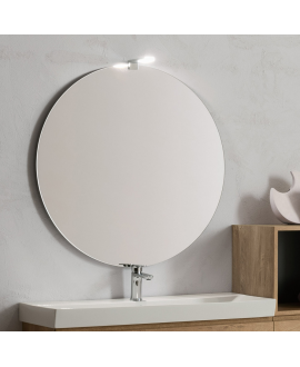 Miroir salle de bain suspendu, rond sans éclairage épaisseur 2.2cm diametre 60cm, 70cm, 85cm, 95cm comsfera