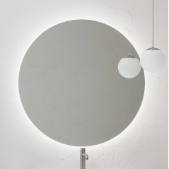 Miroir salle de bain suspendu, rond avec éclairage épaisseur 2.2cm diametre 60cm, 70cm, 85cm, 95cm comsfera