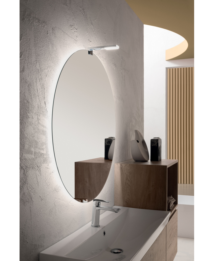 Miroir salle de bain suspendu, rond sans éclairage épaisseur 2.2cm diametre  60cm, 70cm, 85cm, 95cm comsfera