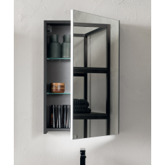 Miroir contemporain, salle de bain, avec porte G/D, L 60cm, P 15cm, H 75cm, comp link 4708.