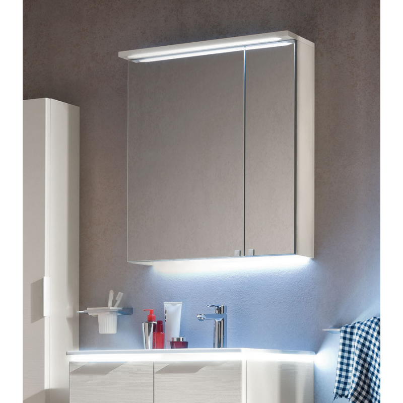 Miroir contemporain, salle de bain, avec 2 portes, L 70cm, P 15cm, H 75cm, comp link 4711.