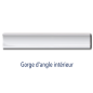 Baguette d'angle exterieur 2.5x15cm, gorge interieur 2.5x15cm, angle exterieur et interieur de plinthe Dif gris clair brillant