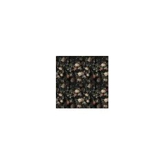 Papier peint vinyle pour mur de salle de bain JACQUELINE_INKWFCT2001, fleurs sur fond noir