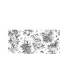 Papier peint vinyle pour mur de salle de bain INKABNA1901-1 fleurs grises sur fond blanc