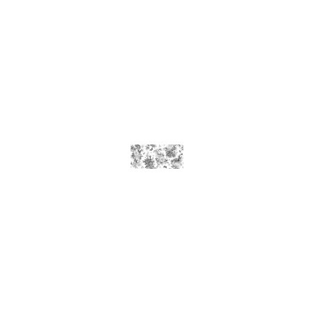 Papier peint vinyle pour mur de salle de bain INKABNA1901-1 fleurs grises sur fond blanc