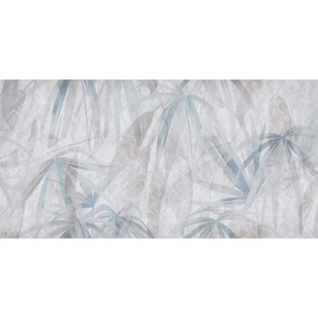 Papier peint vinyle pour mur de salle de bain FROSTY_INKAKDW1901 feuille gris et bleu