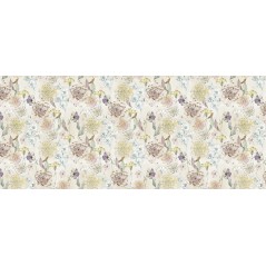 Papier peint vinyle pour mur de salle de bain INFUSE_INKXMTQ1901 fleurs sur fond beige