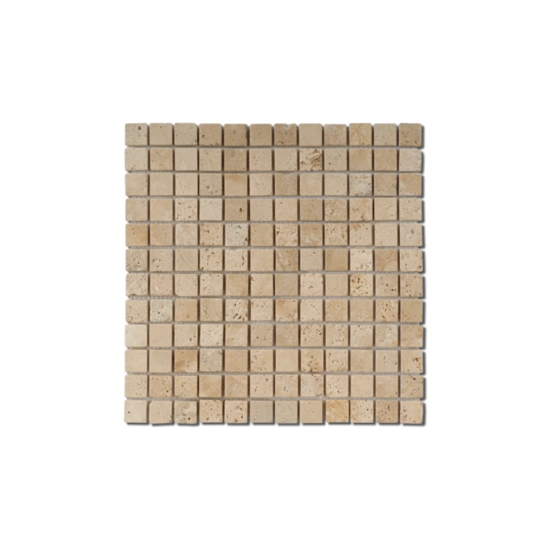 Mosaique salle de bain D travertin classic 2.3x2.3cm sur trame 30.5x30.5x1cm