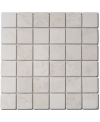 Mosaique salle de bain D marbre limestone 5x5cm sur trame 30.5x30.5x1cm