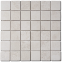 Mosaique salle de bain D marbre limestone 5x5cm sur trame 30.5x30.5x1cm