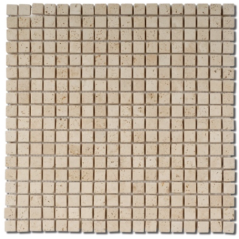 Mosaique salle de bain D travertin classic 1.5x1.5cm sur trame 30.5x30.5x1cm