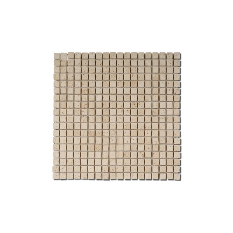 Mosaique salle de bain D travertin classic 1.5x1.5cm sur trame 30.5x30.5x1cm