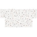 Carrelage imitation terrazzo mat multicolore sur fond blanc rectifié 64.5x64.5cm D lunar blanc.