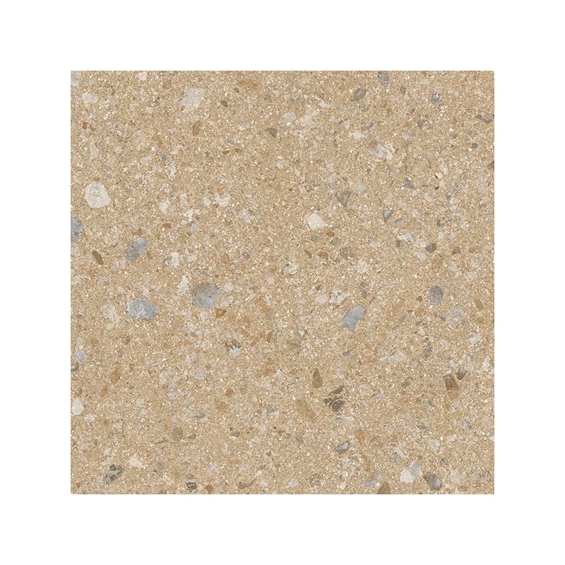 Carrelage imitation terrazzo teinté dans la masse, sur fond moutarde rectifié 59.3x59.3, 80x80, 120x120cm Vjanty mostaza