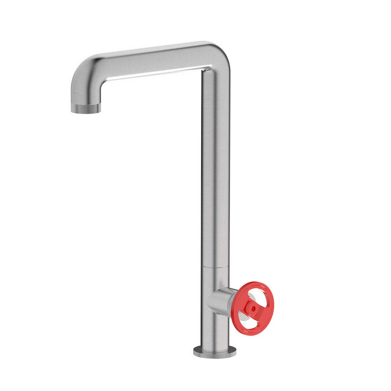 Mitigeur évier nickel contemporain, robinet design de cuisine avec bec pivotant IBB1370SS_6