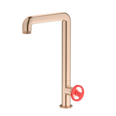 Mitigeur évier couleur or rose contemporain, robinet design de cuisine, avec bec pivotant IBB1370RS_6