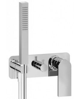 mitigeur douche encastré 3 sorties carré avec douchette main KH k3314 chromé