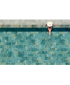 Carrelage piscine imitation pierre de bali vert dénuancé 30x60cm et 15x15cm savbahia green lisse.