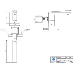 mitigeur lavabo encastré carré KH k3206 chromé